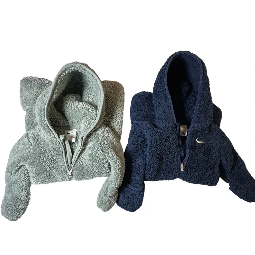 Nike Baby 3M Sherpa Hooded Coverall 2-Pack Blue & Gray One‎ piece Jumpsuit